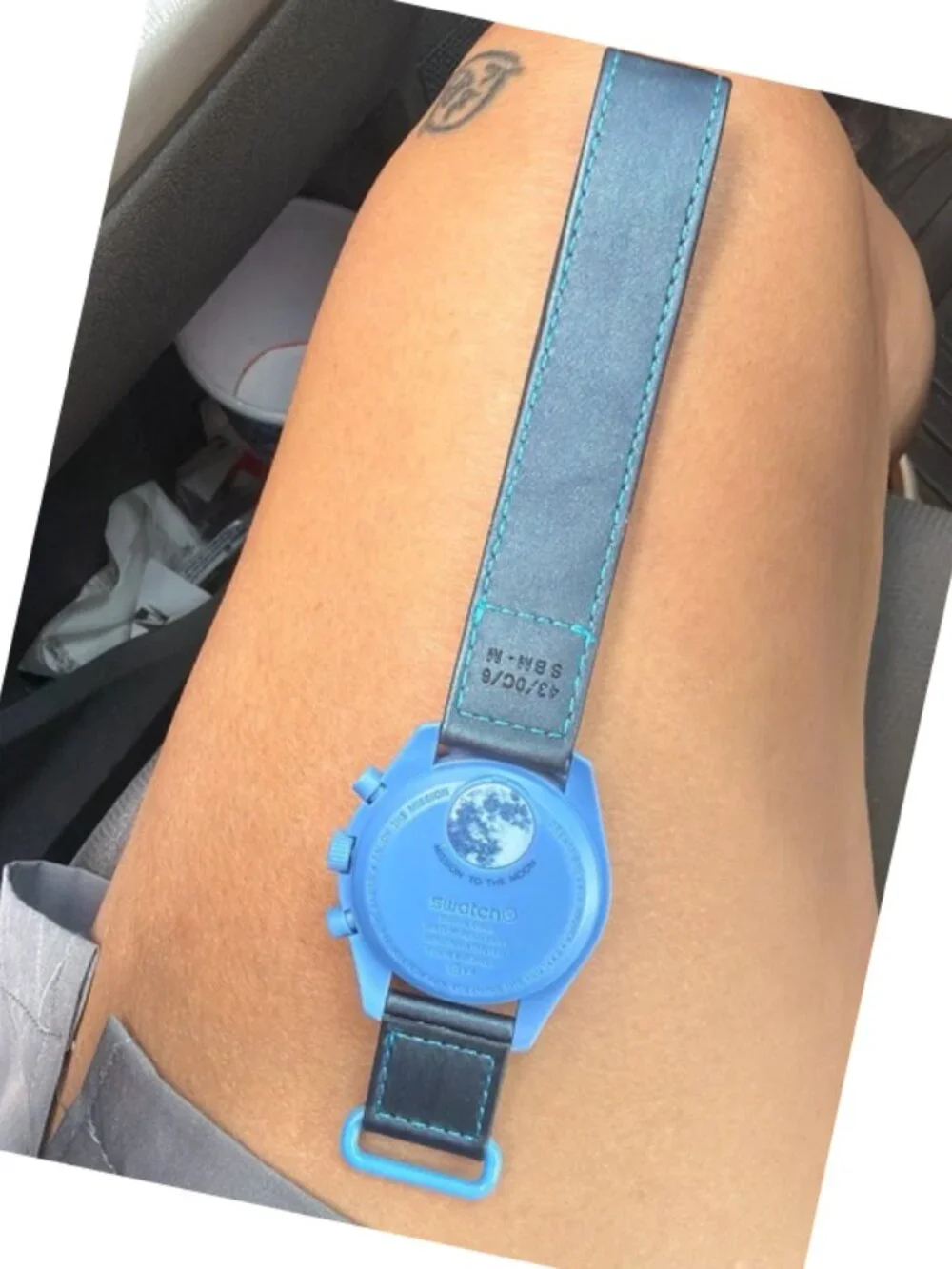 Blue Moon omega Swatch Chronograph Watch